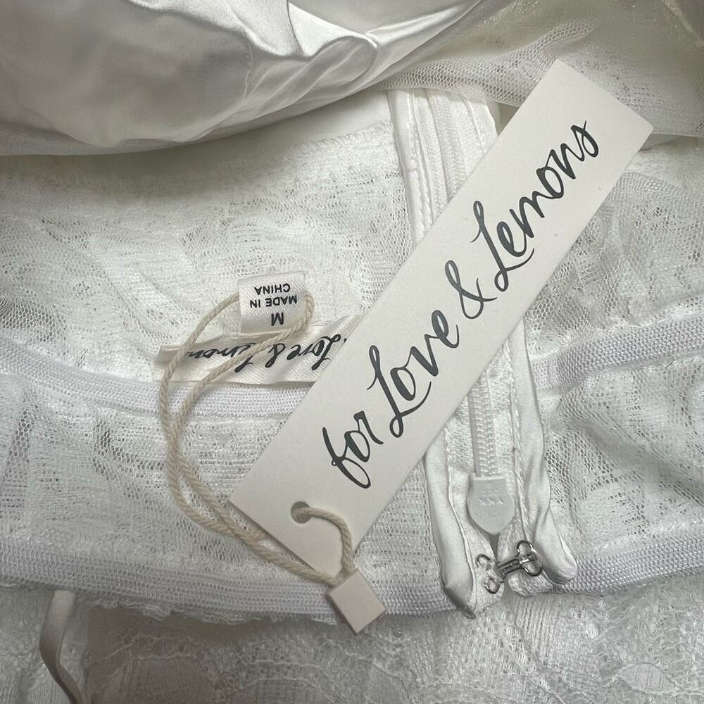 For Love & Lemons Lorena Maxi Dress White Lace Medium NEW MSRP $266 - Picture 9 of 9